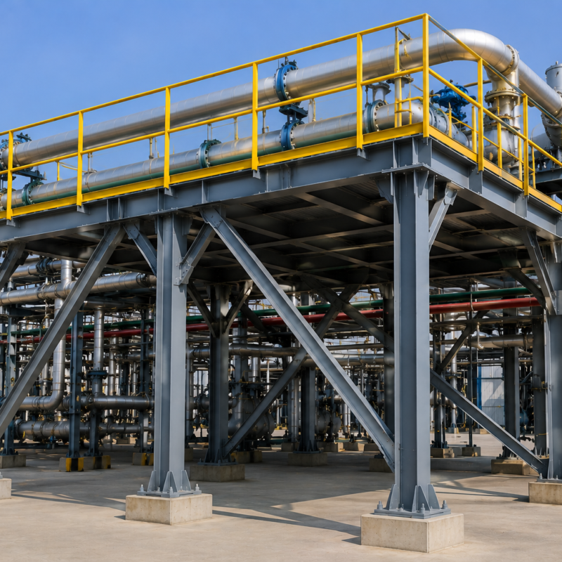 Industrial process equipment support structure