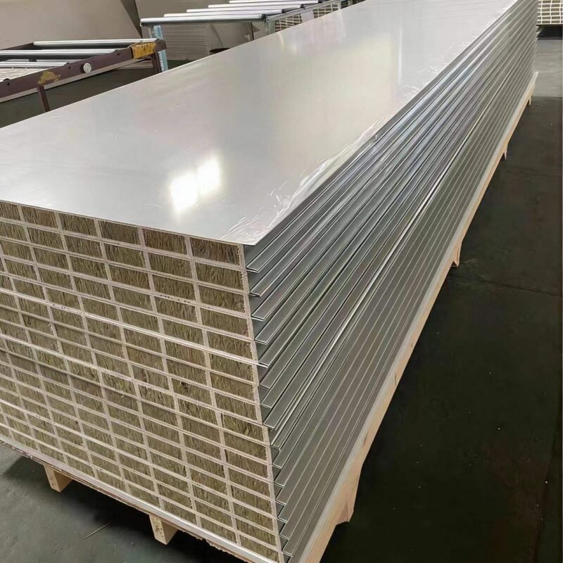 Insulated & Fire-Rated Rock Wool Sandwich Wall Panels for Industrial & Municipal Buildings