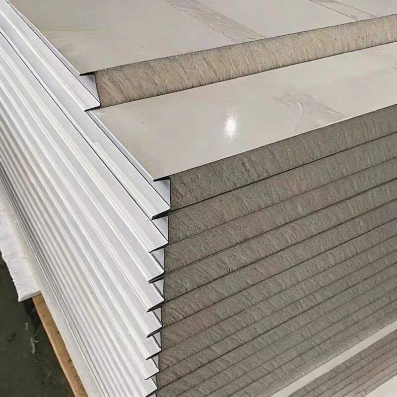 Insulated & Fire-Rated Rock Wool Sandwich Wall Panels for Industrial & Municipal Buildings