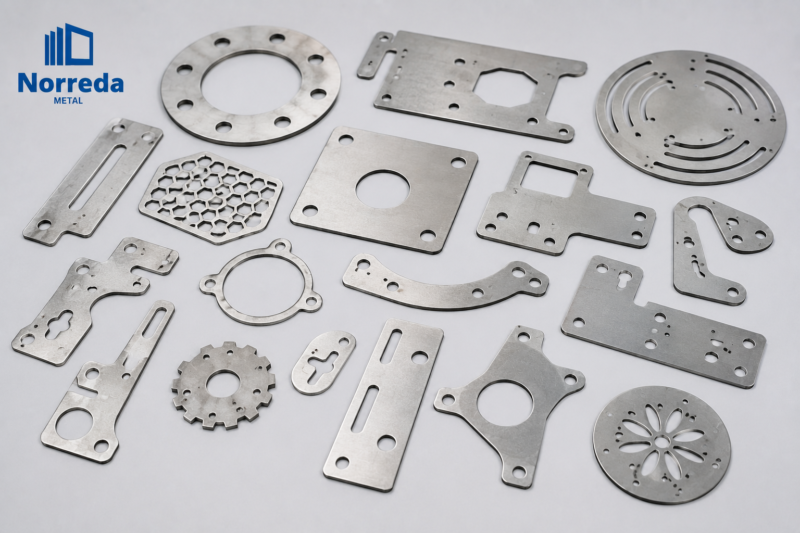 Custom metal cutting parts manufactured with laser cutting technology for industrial and construction applications.