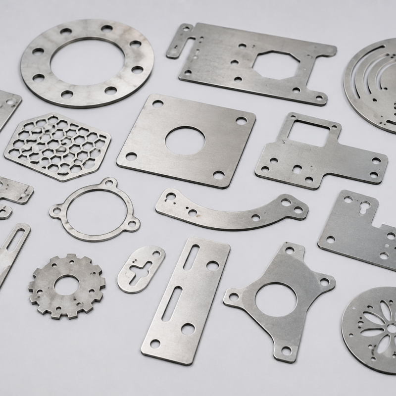 Custom metal cutting parts manufactured with laser cutting technology for industrial and construction applications.