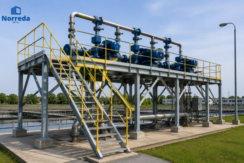 Water treatment equipment support structure
