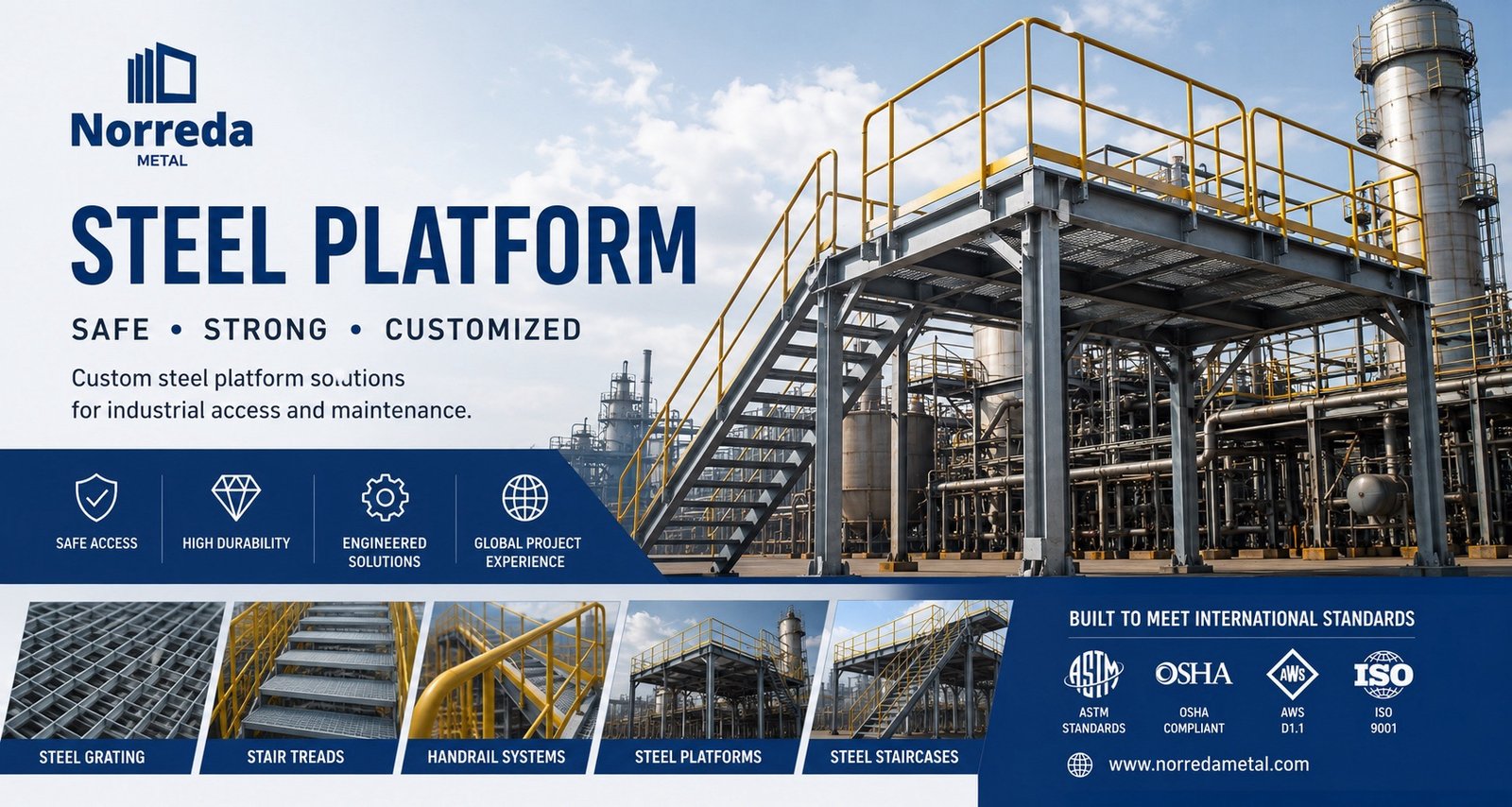 Heavy duty galvanized steel platform structure